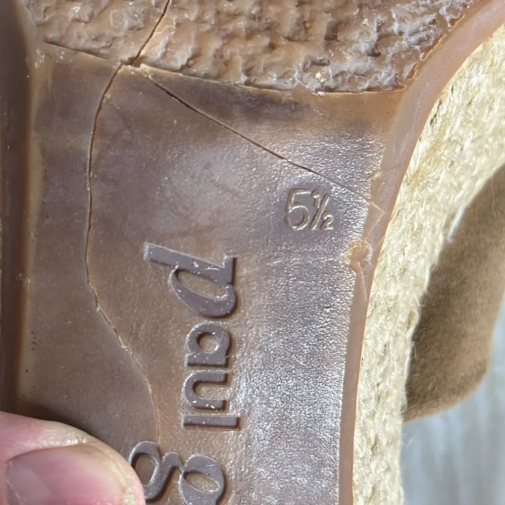 Paul Green‎ Harper Tan Platform Espadrille Sandals Sz US 8